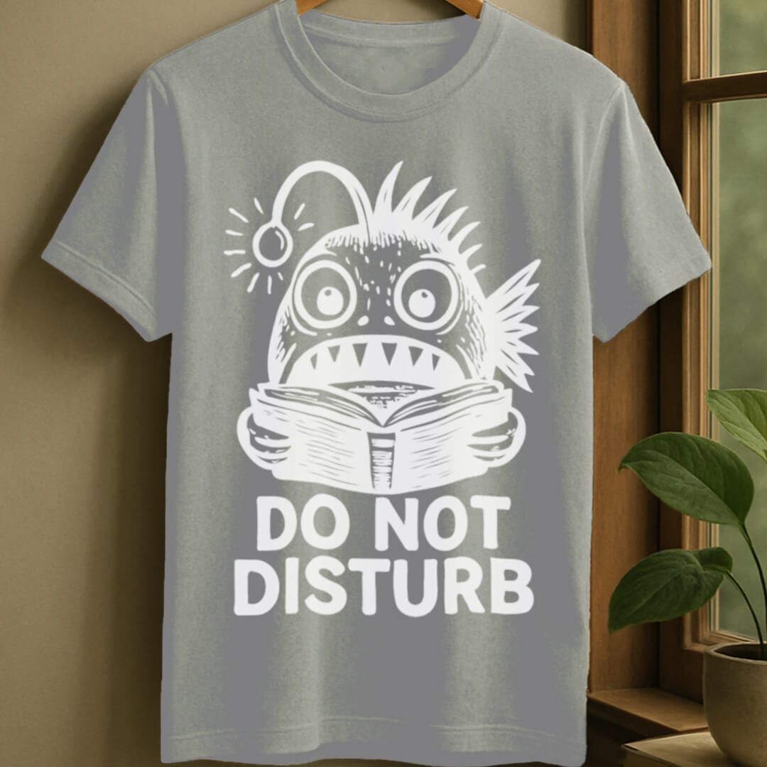 Sport Grey / S Anglerfish reading t-shirt