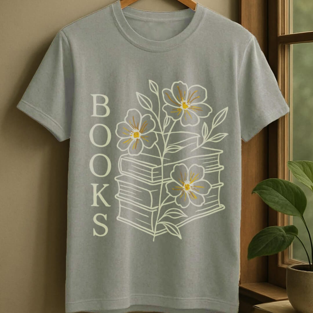 Sport Grey / S Blooming books t-shirt