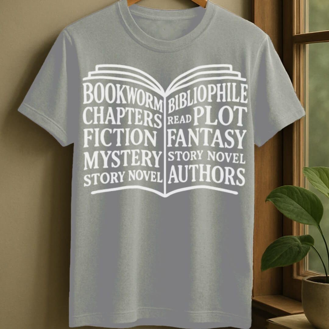 Sport Grey / S Book text t-shirt