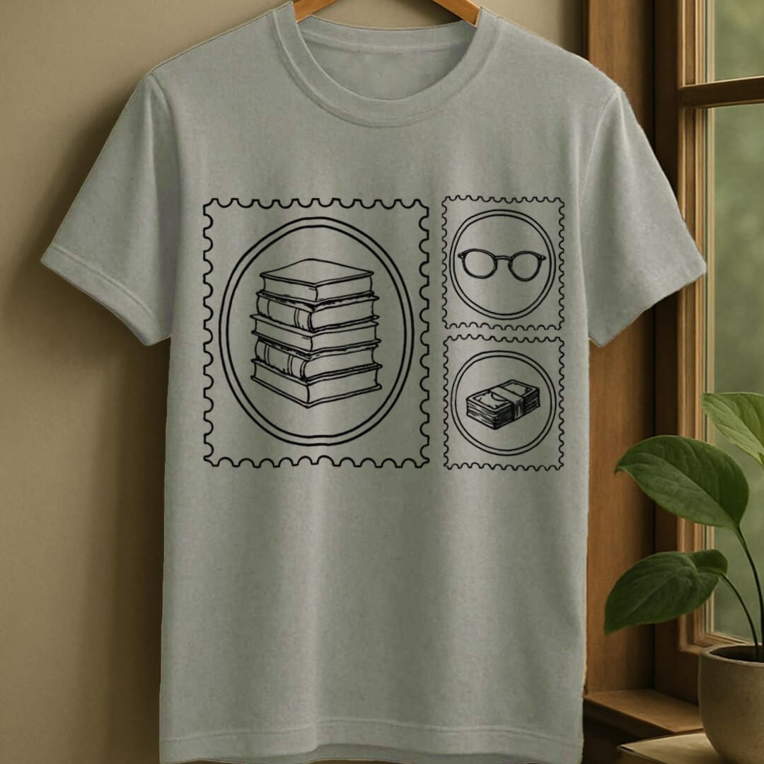 Sport Grey / S Bookish stamp t-shirt