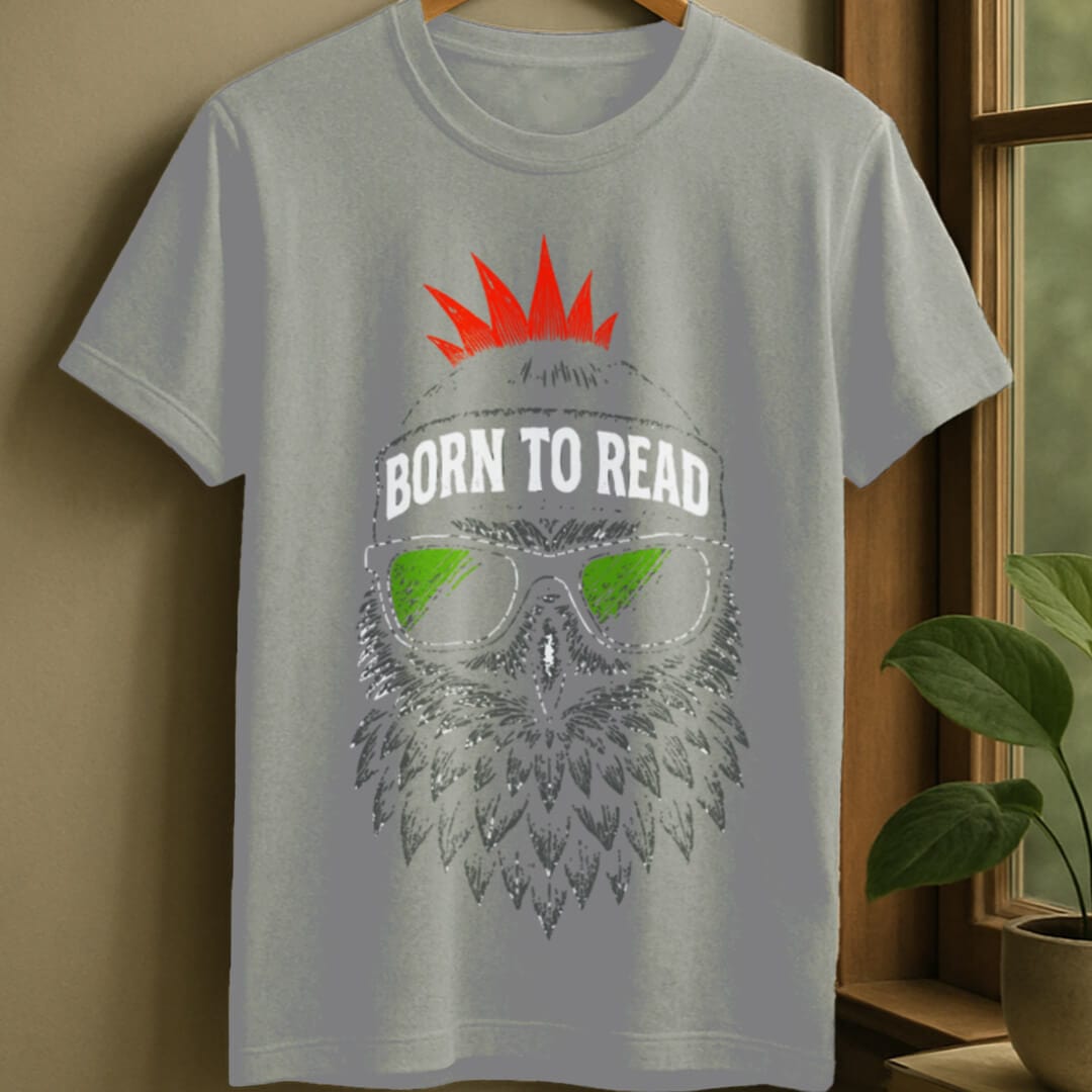 Sport Grey / S Born to read t-shirt