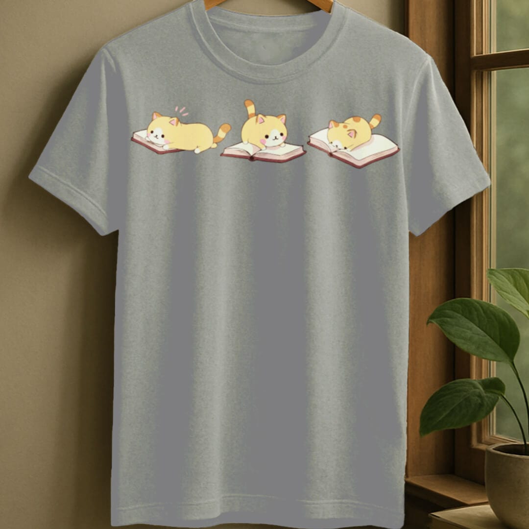 Sport Grey / S Cats and books t-shirt