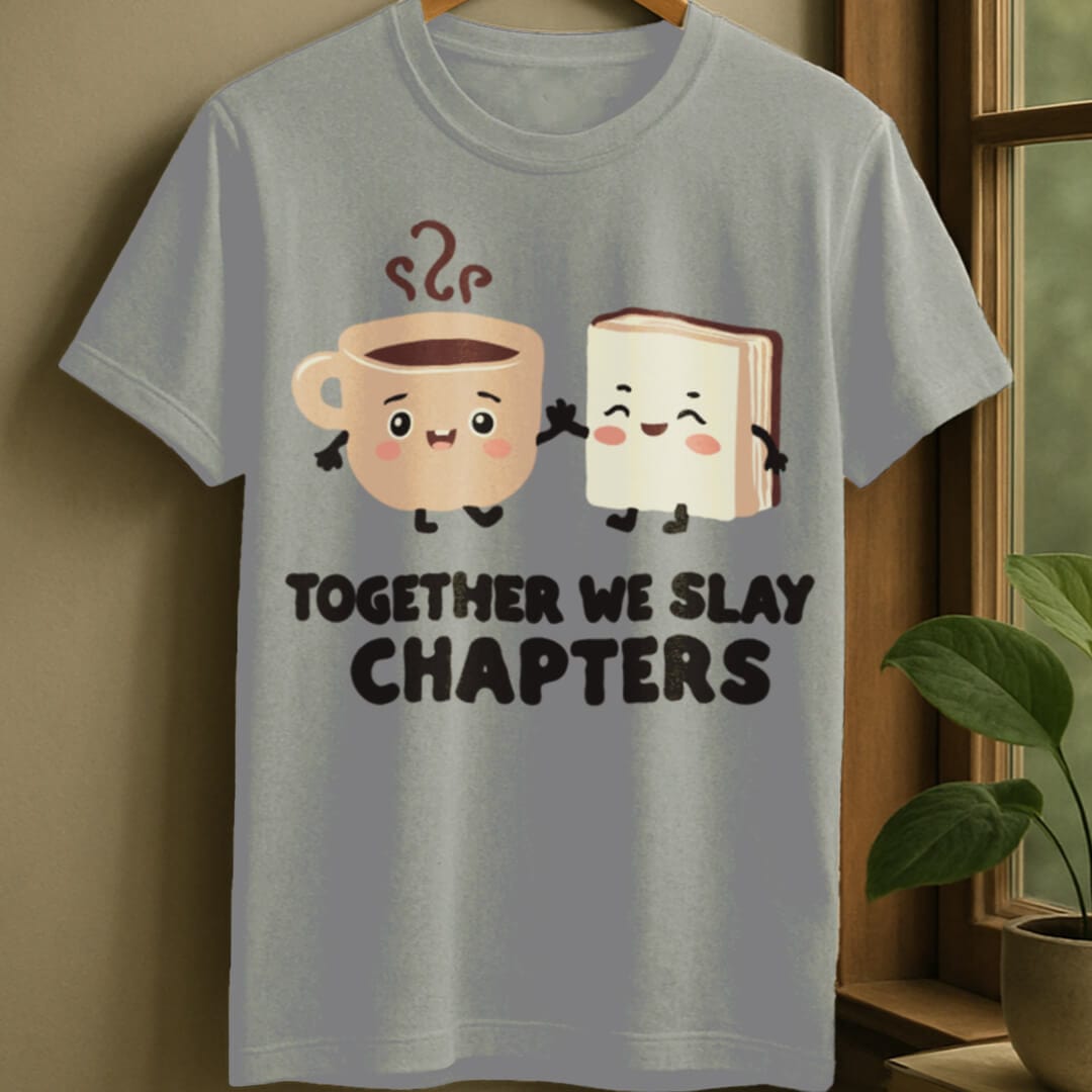 Sport Grey / S Coffee and book t-shirt