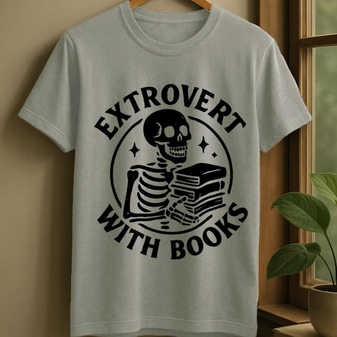 Sport Grey / S Extrovert with books t-shirt