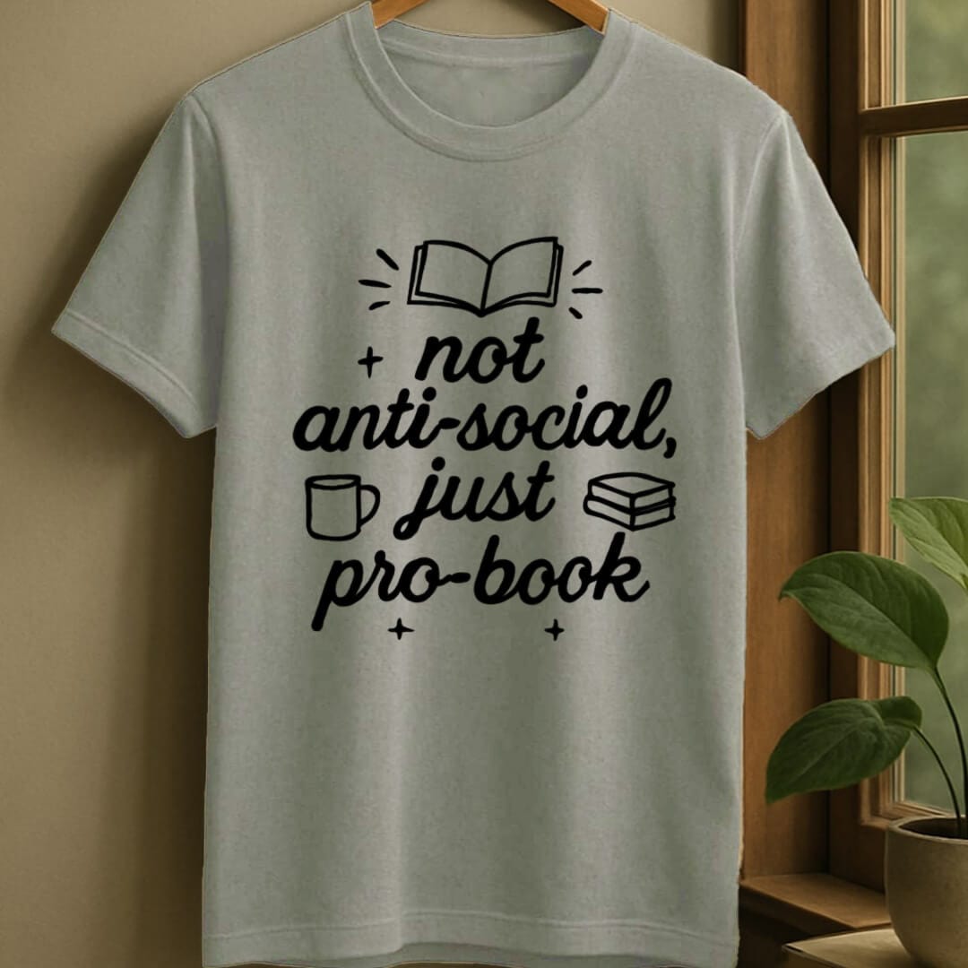 Sport Grey / S Not anti-social t-shirt