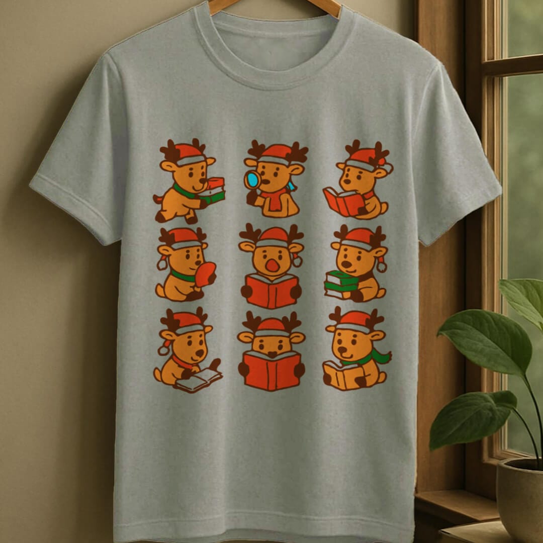 Sport Grey / S Santa's reindeer t-shirt