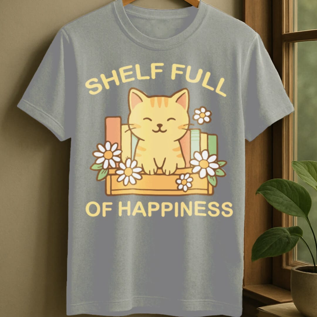 Sport Grey / S Shelf full of happiness t-shirt