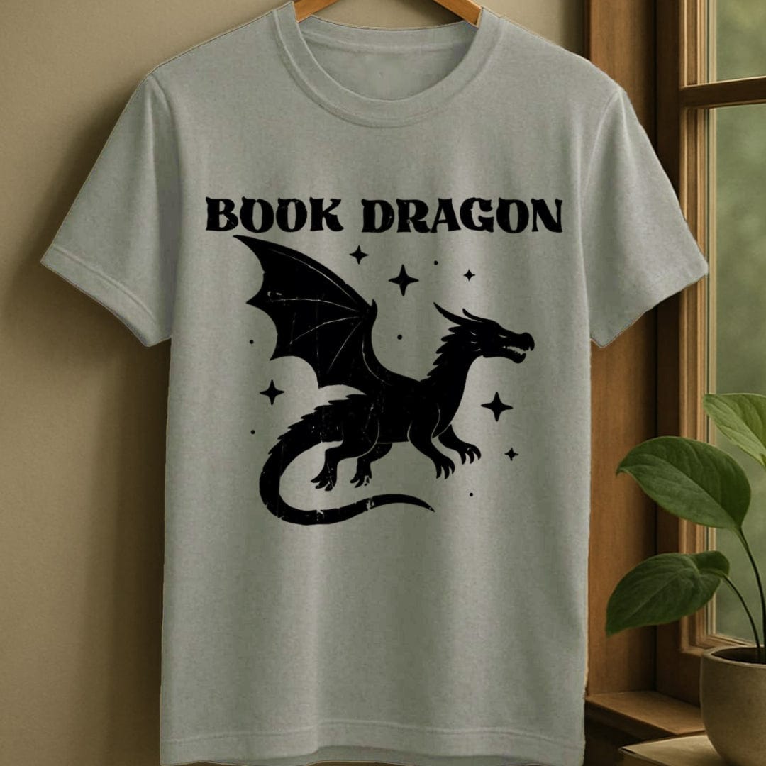 Sport Grey / S Vintage book dragon t-shirt
