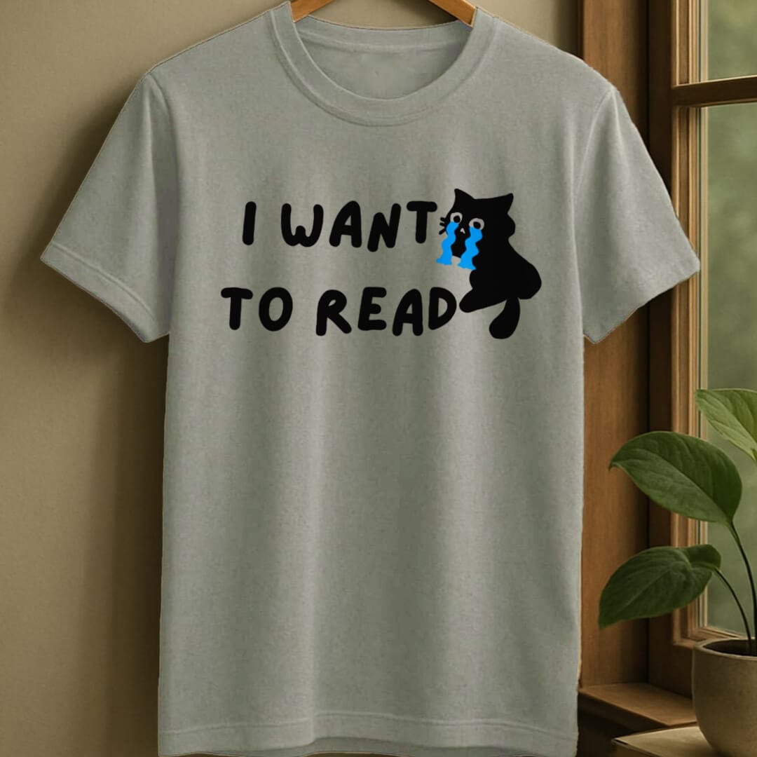 Sport Grey / S Want to read t-shirt