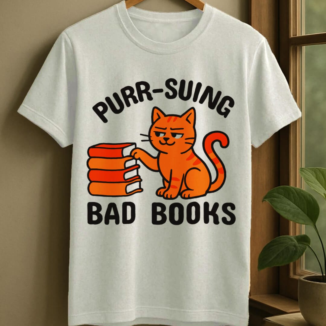 White / S Bad books t-shirt