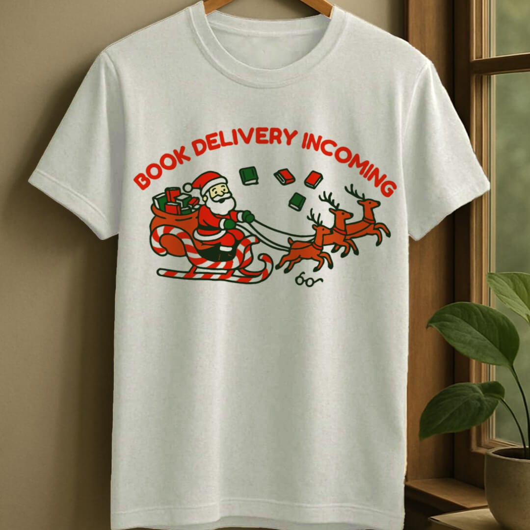 White / S Book delivery t-shirt