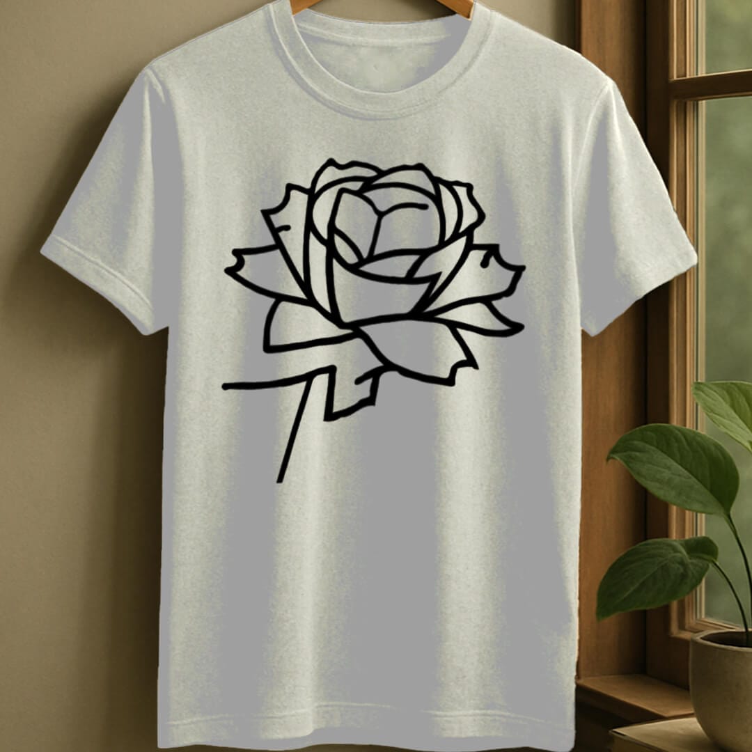 White / S Book rose t-shirt
