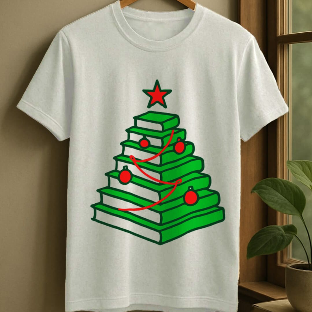 White / S Book tree t-shirt