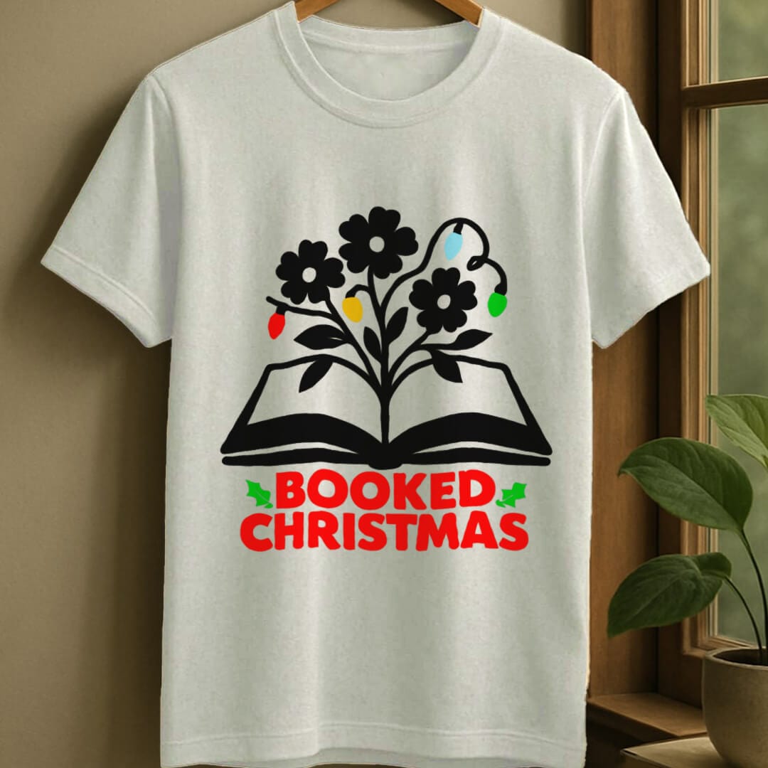 White / S Booked christmas t-shirt