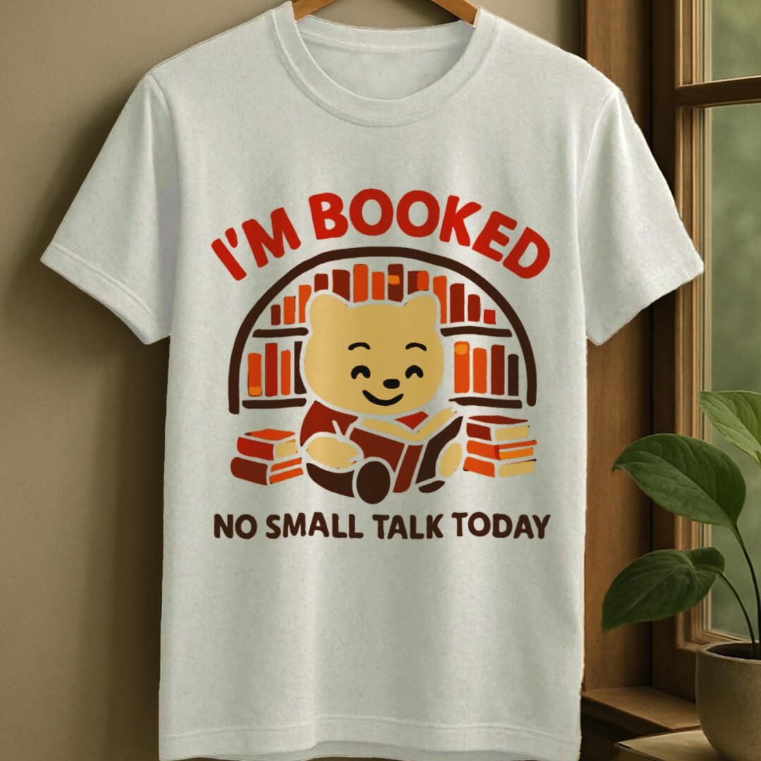 White / S Booked no small talk t-shirt