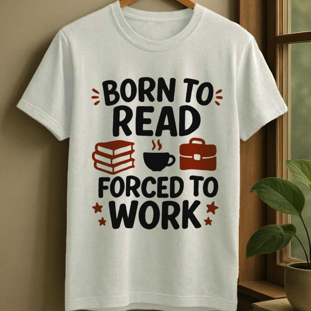 White / S Born reader t-shirt