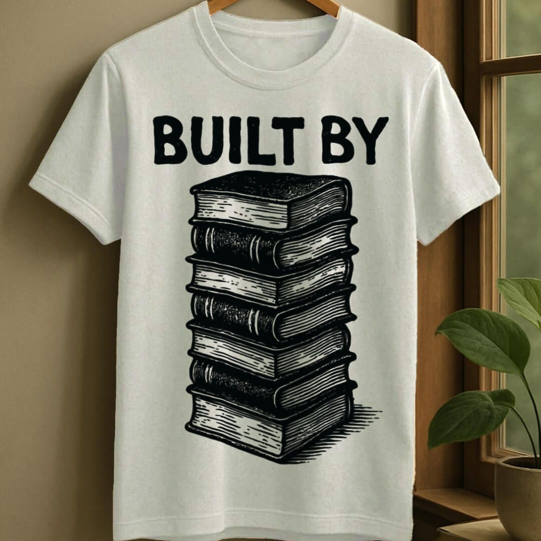 White / S Built by books t-shirt