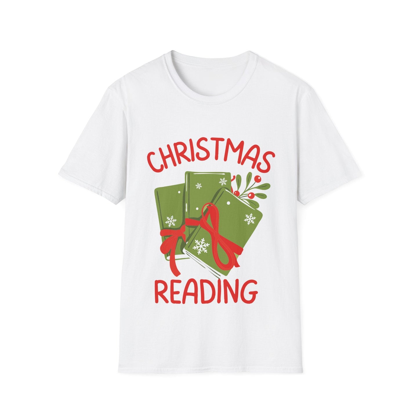 White / S Christmas reading t-shirt