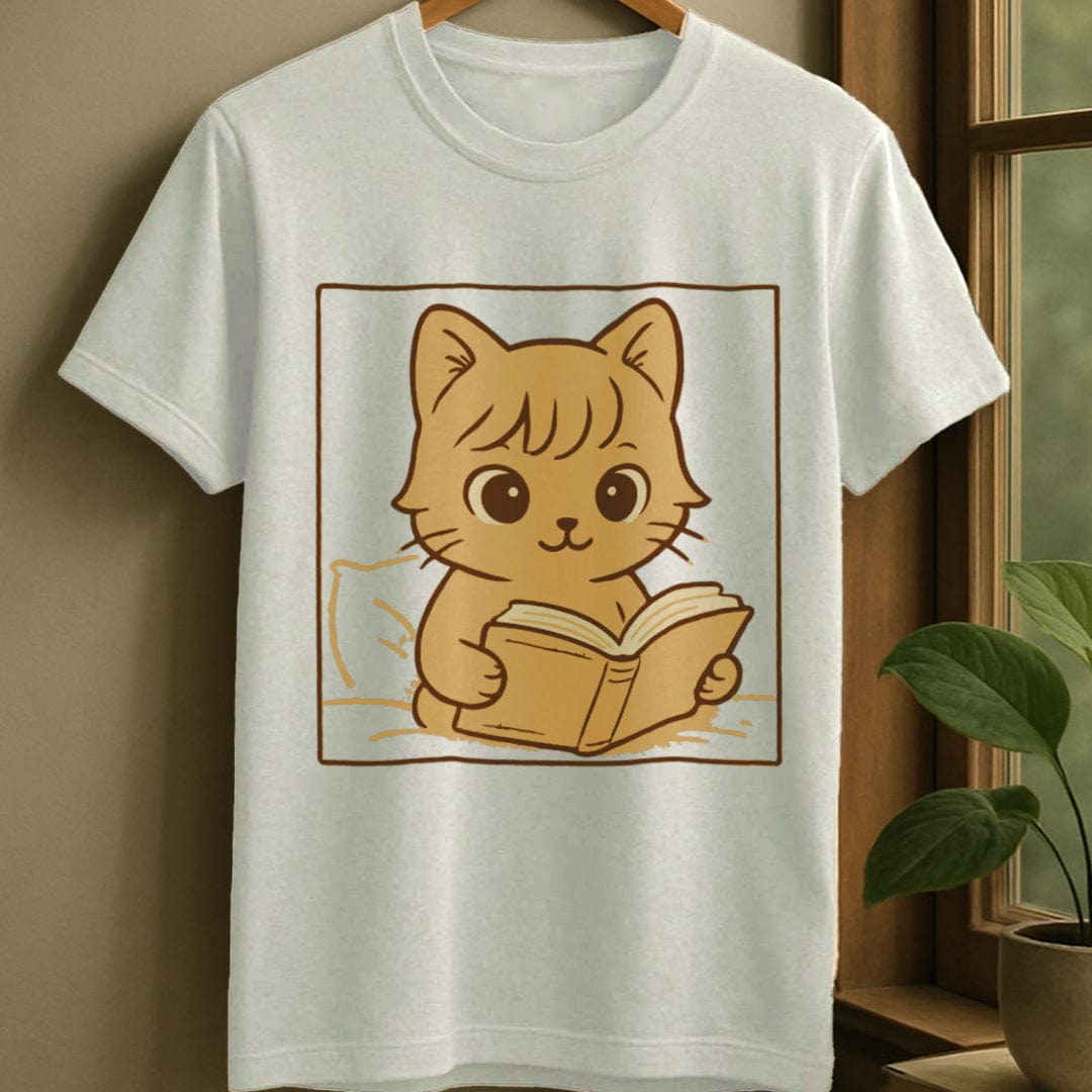 White / S Cozy reader t-shirt