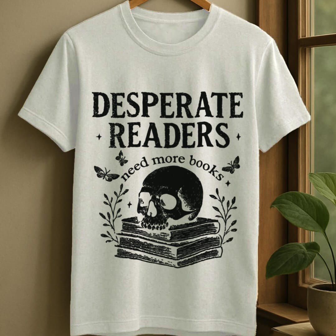 White / S Desperate reader t-shirt