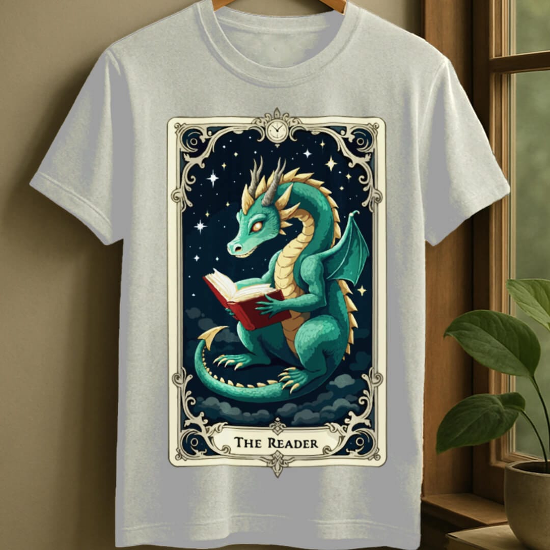 White / S Dragon tarot card t-shirt
