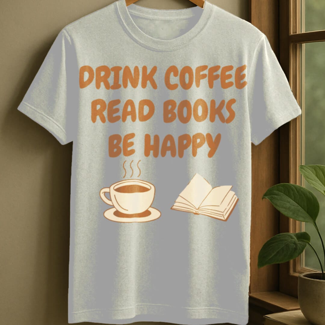 White / S Drink and read t-shirt