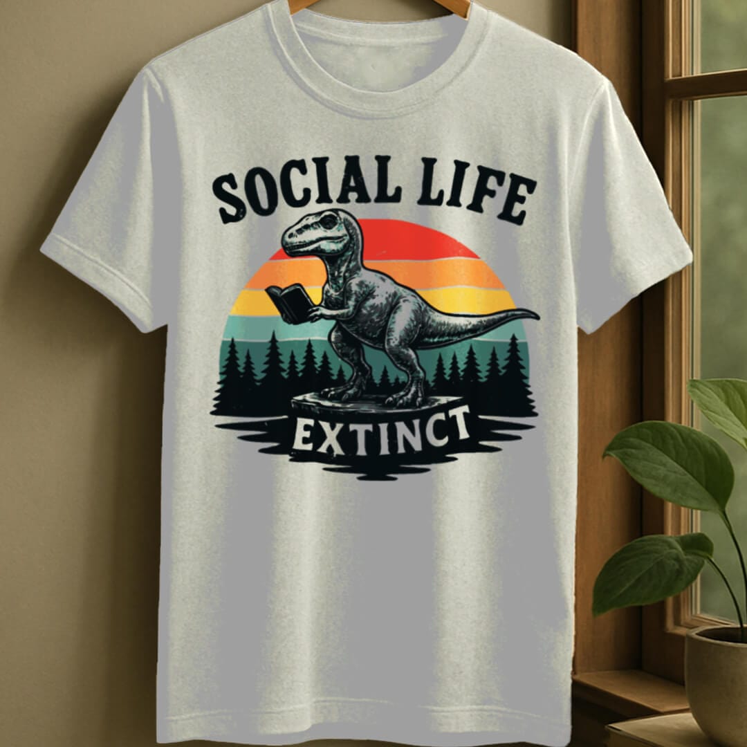 White / S Extinct social life t-shirt