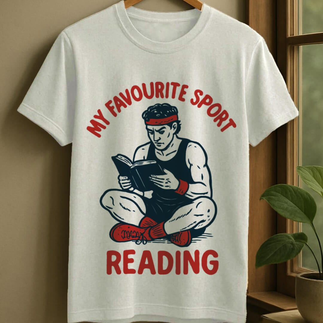 White / S Favourite sport is reading t-shirt