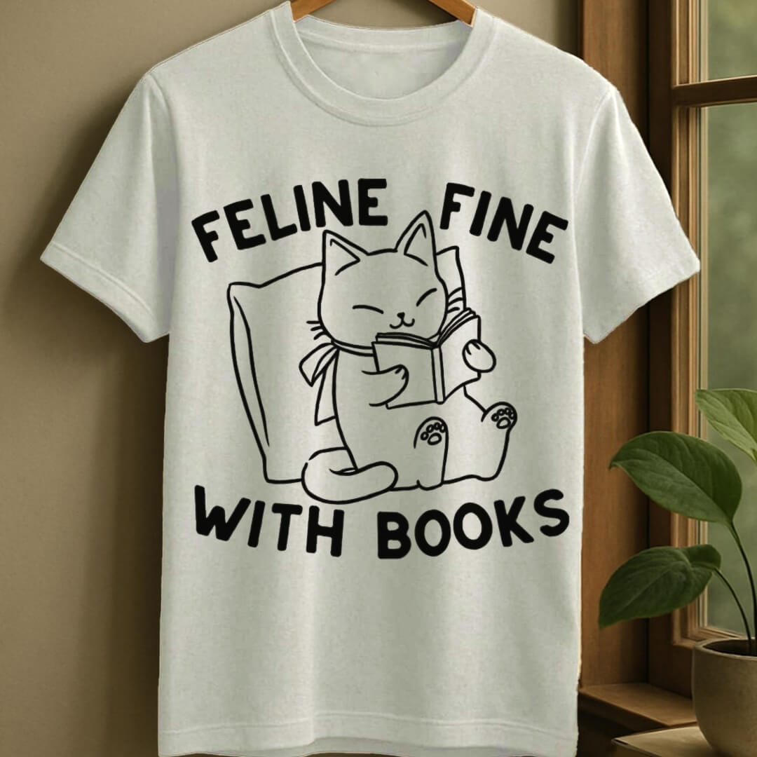 White / S Feline fine t-shirt
