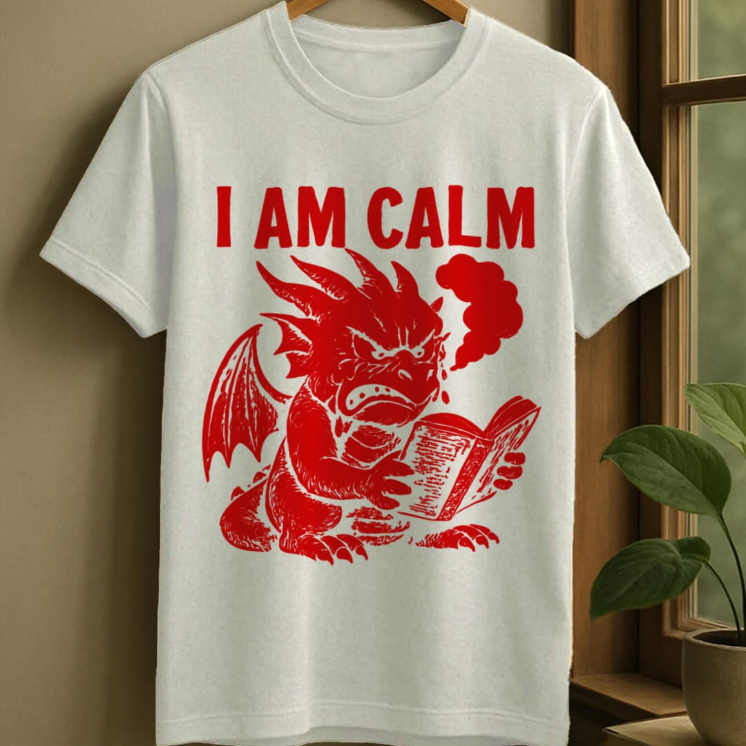 White / S I am calm t-shirt