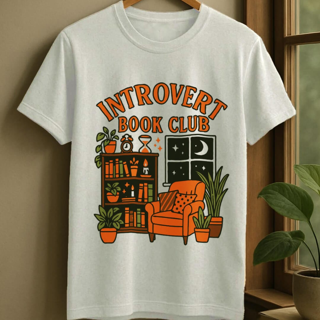 White / S Introvert bookclub t-shirt