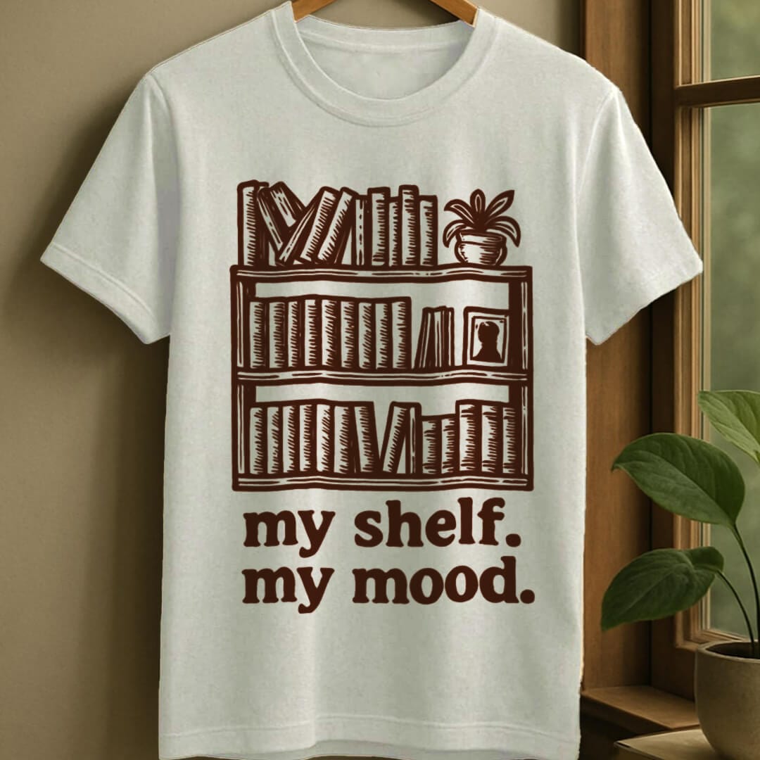 White / S My shelf, my mood t-shirt