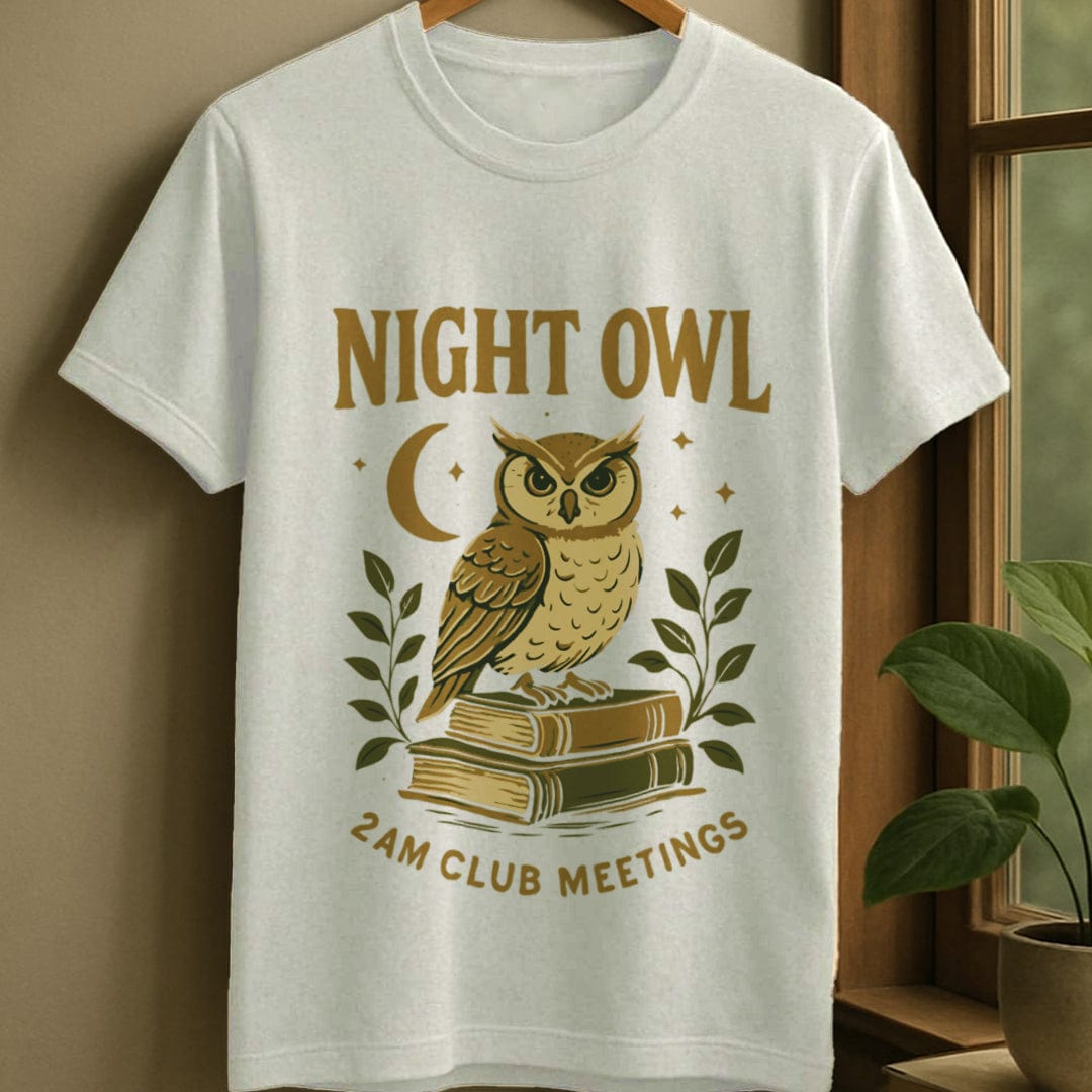White / S Night owl club t-shirt