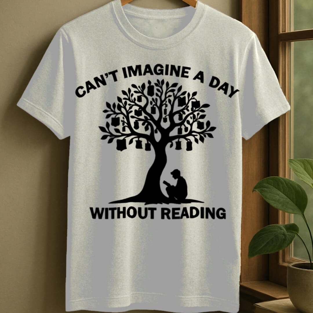 White / S No day without reading t-shirt