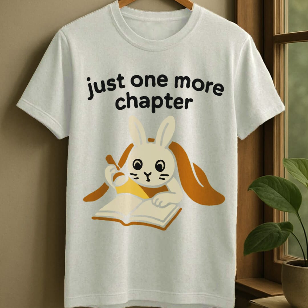 White / S Rabbit late night reading t-shirt