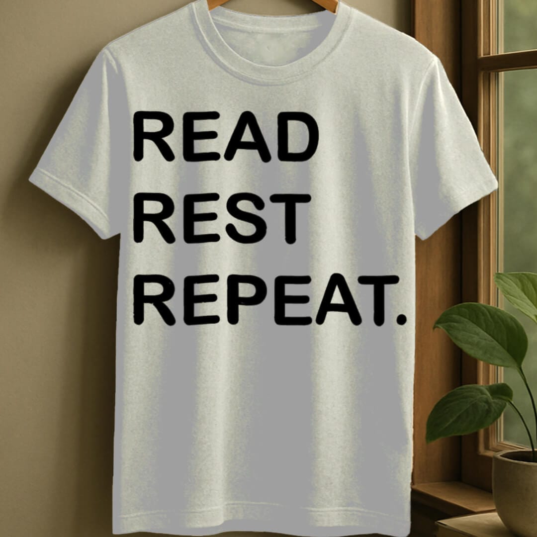 White / S Read rest repeat t-shirt