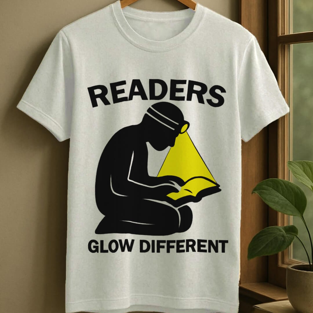 White / S Readers glow different t-shirt