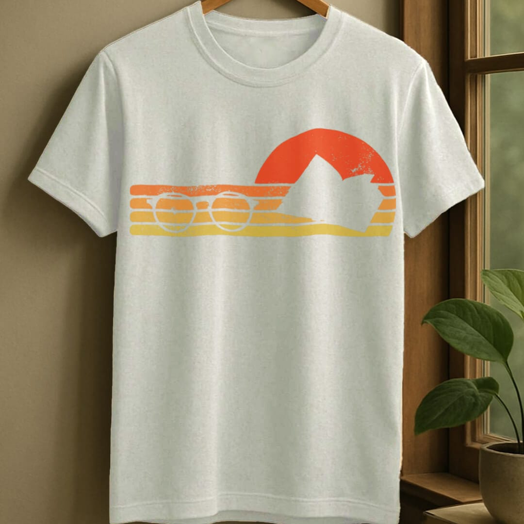 White / S Retro sunset reader t-shirt