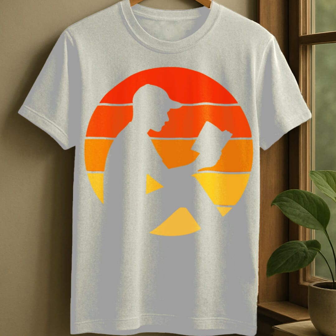 White / S Sunset reader silhouette t-shirt