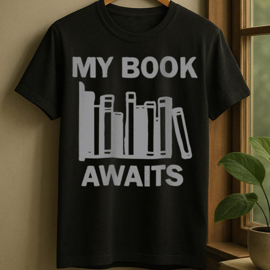 Black / S Book awaits t-shirt