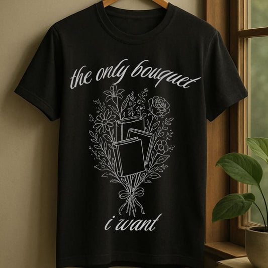 Black / S Book bouquet t-shirt