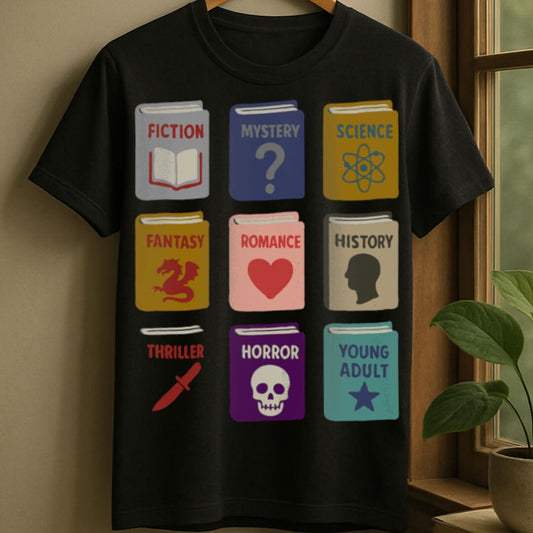 Black / S Book genre t-shirt