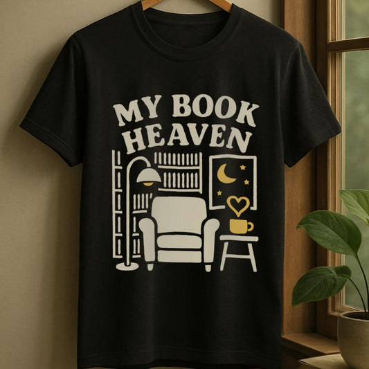 Black / S Book heaven t-shirt