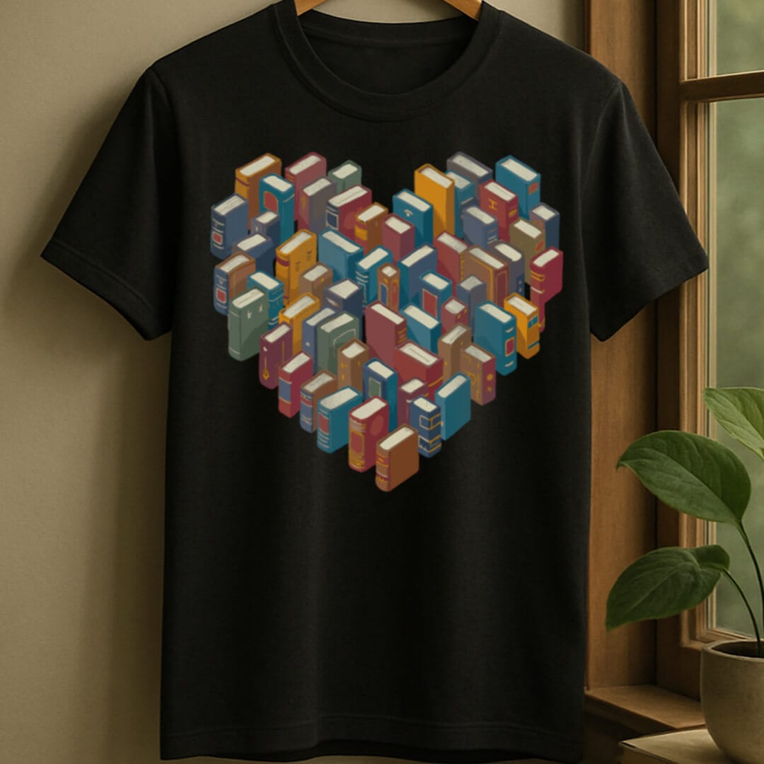 Black / S Book love t-shirt