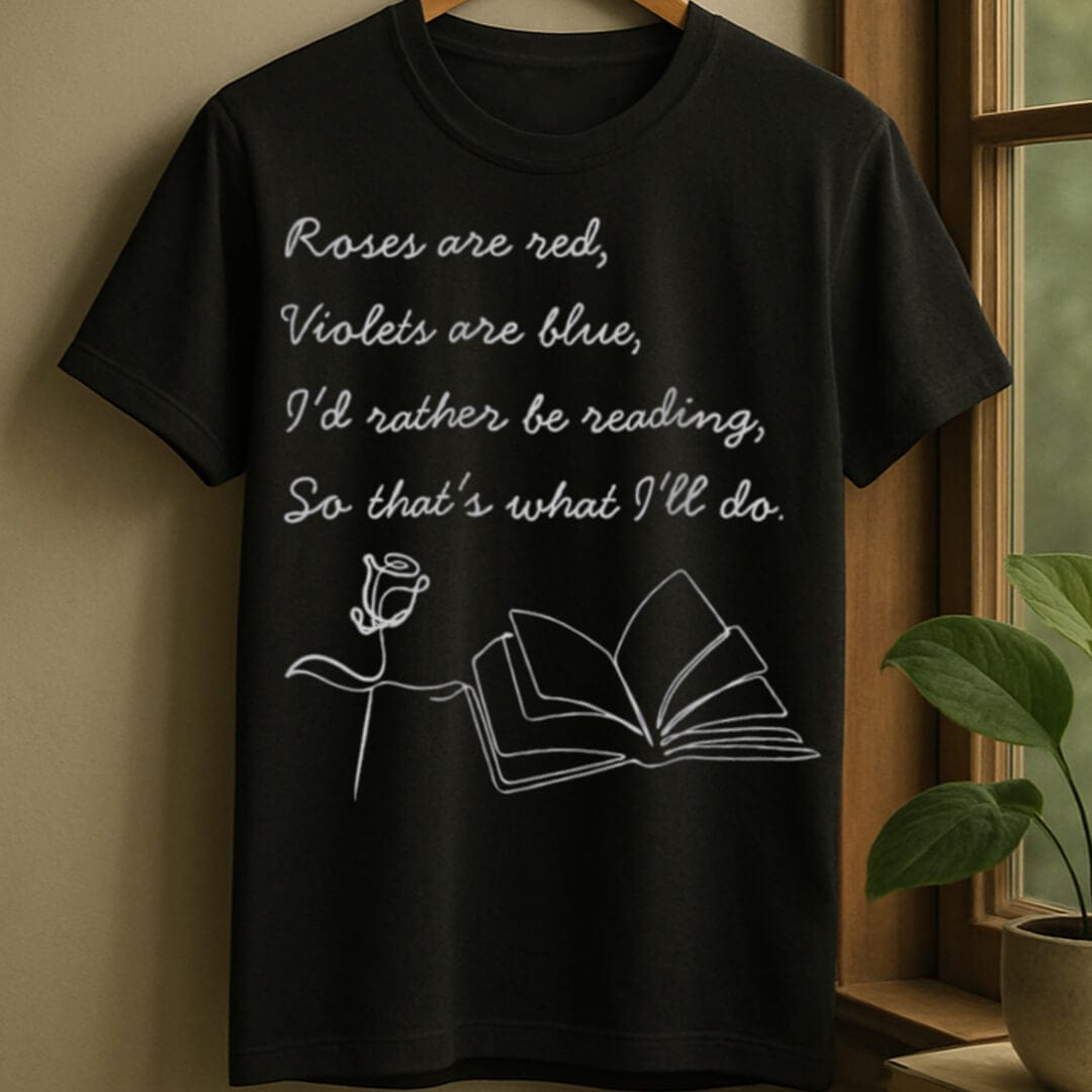 Black / S Book poem t-shirt