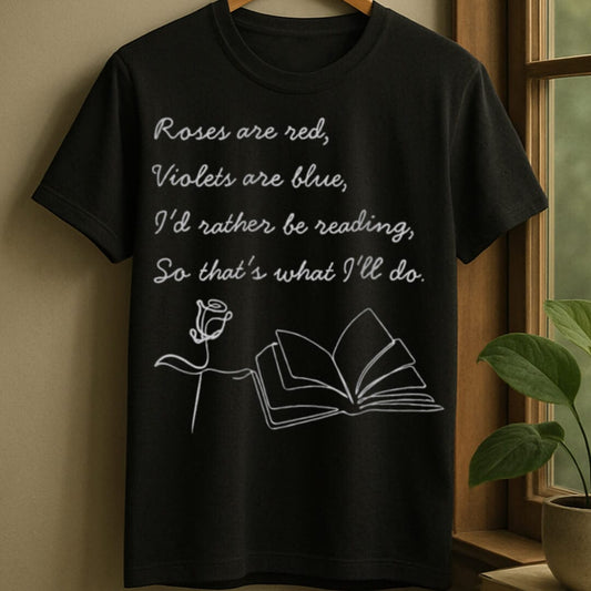 Black / S Book poem t-shirt