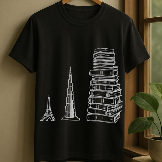Black / S Book tower t-shirt
