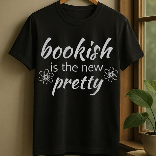 Black / S Bookish is pretty t-shirt