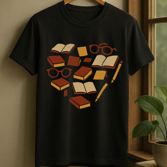 Black / S Bookish things heart t-shirt