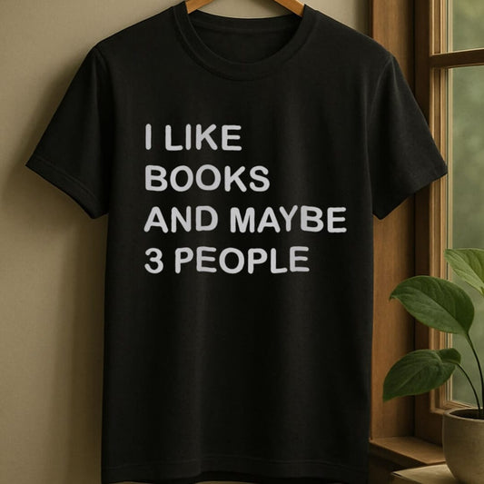 Black / S Books and maybe people t-shirt